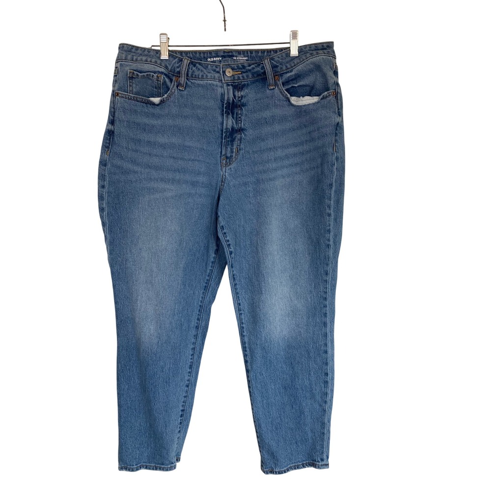 Old Navy OG Straight High-Rise Medium Wash Blue Denim Jeans Womens Size 16